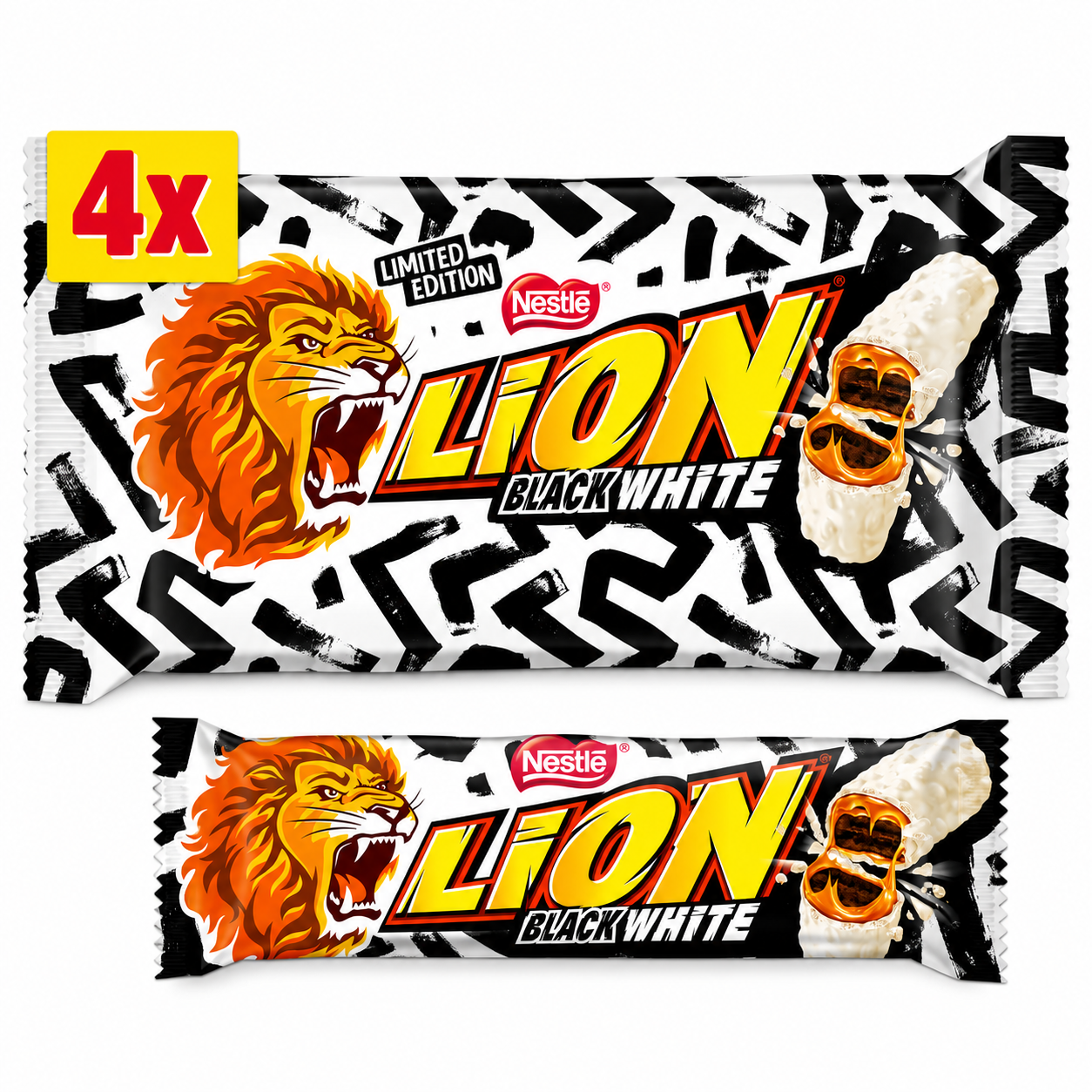 Lion Black White Bar 4 Pack Multipack 120g Limited Edition | Giant