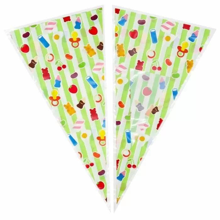 Happy Birthday Party Supplies - Yellow Paper Gift/Candy Cone Bags (Sweet Bags)