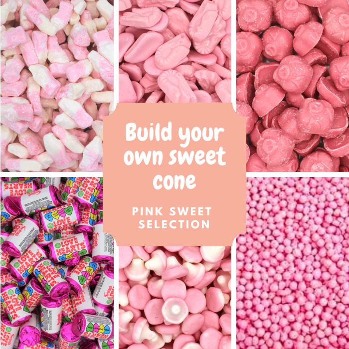 Pink 3kg Sweet Cone Set - 20 Cones
