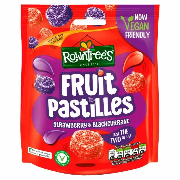 Rowntree's Fruit Pastilles Strawberry & Blackcurrant Sharing Pouch 143g