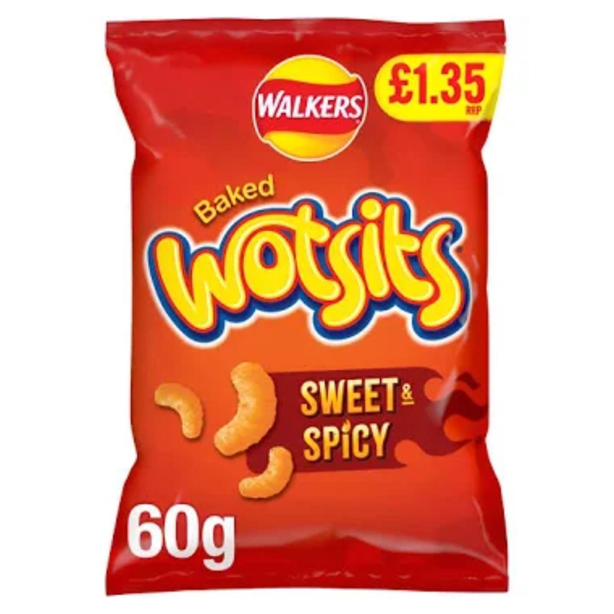 Wotsits Sweet & Spicy Flamin' Hot Snacks Crisps 60g PMP – Giant