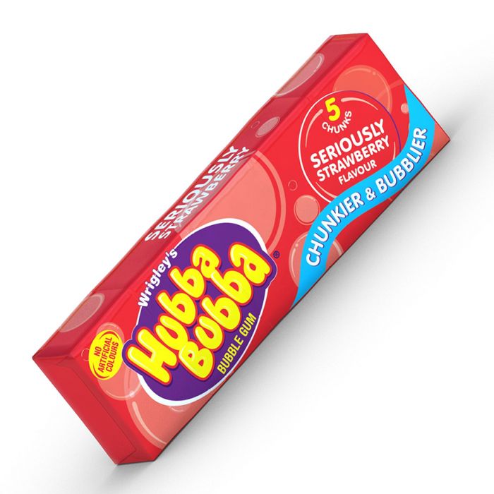 Hubba Bubba Bubble Tape Snappy Strawberry Bubble Gum (Pack of 12