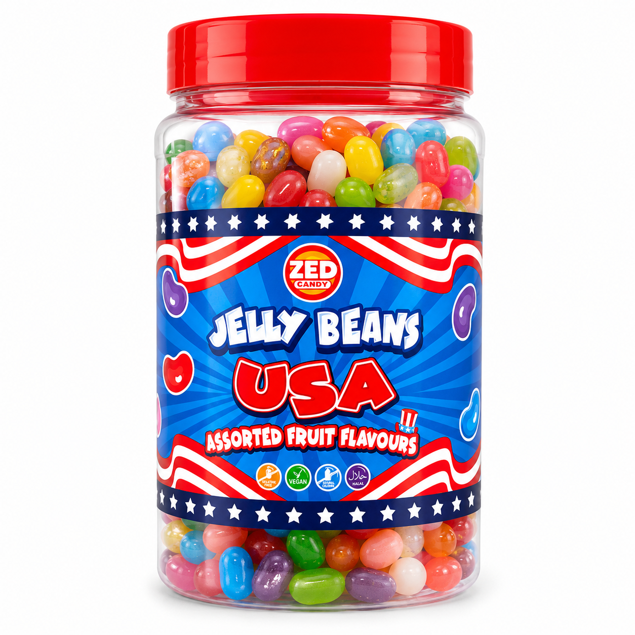 Zed Candy Assorted Jelly Beans Jar 908g | Giant Bradley's Online