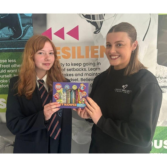 Ruby Visits The Market Weighton School for Attendance Rewards - Giant Bradley's Sweet Shop