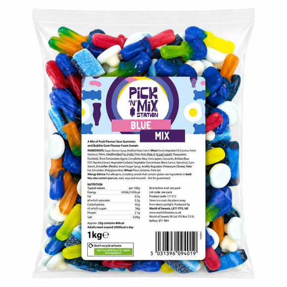 1kg Blue Sweets Mix Bag