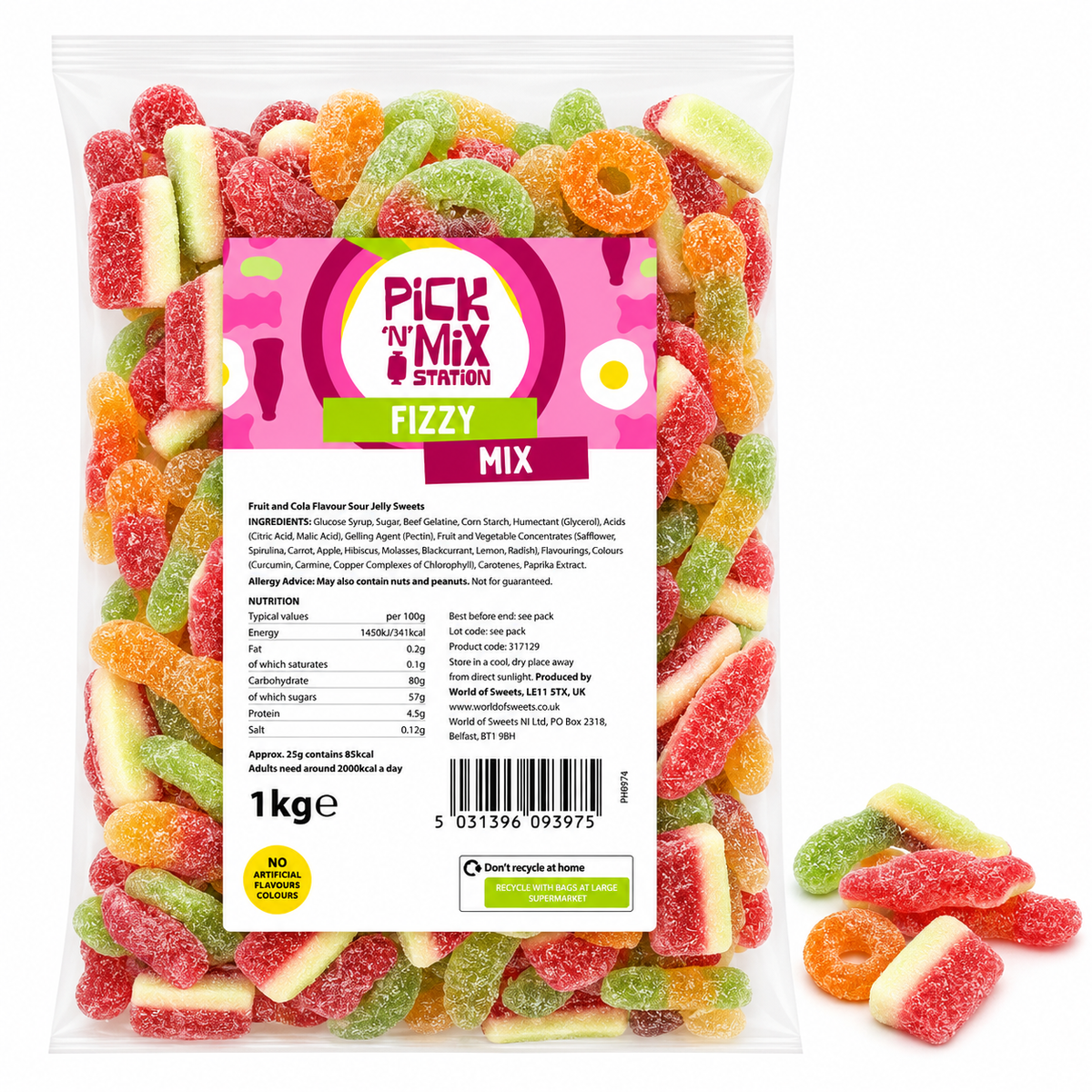 1kg Fizzy Sweets Mix Bag – Giant Bradley's Online Sweet Shop