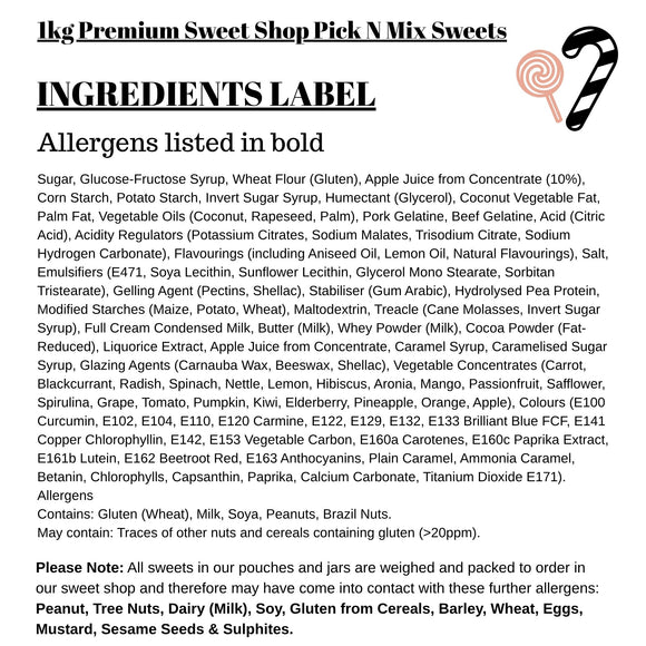 1kg Premium Sweet Shop Pre-Mixed Pick N Mix Sweets