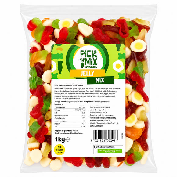 2 For £15.00 1kg Pick N Mix Sweets Jelly & Fizzy