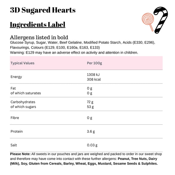 3D Sugared Hearts