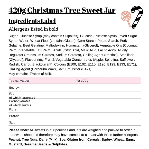 420g Christmas Tree Sweet Jar