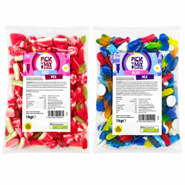 2 For £15.00 1kg Pick N Mix Sweets Red & Blue