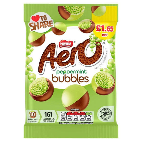 Aero Bubbles Peppermint Mint Chocolate Bag 80g