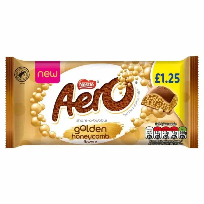 Aero Golden Honeycomb Chocolate Sharing Bar 90g