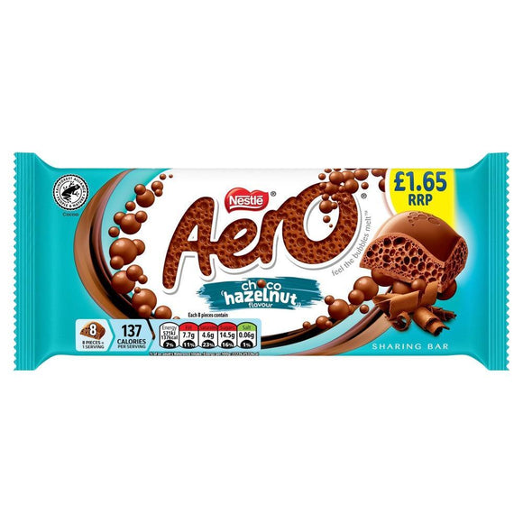 Aero Hazelnut Chocolate Sharing Bar 90g PMP