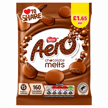 Aero Melts Milk Chocolate Sharing Bag 80g PMP