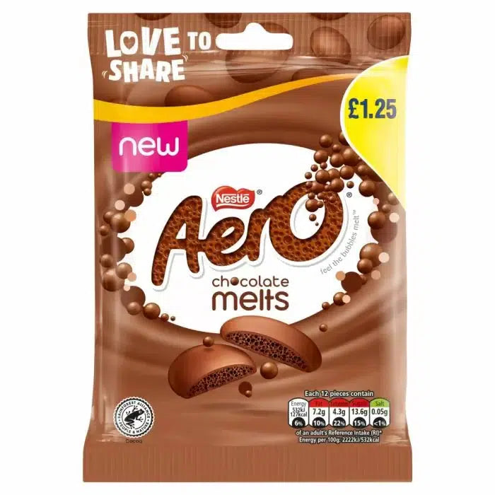 Aero Melts Milk Chocolate Sharing Bag 80g