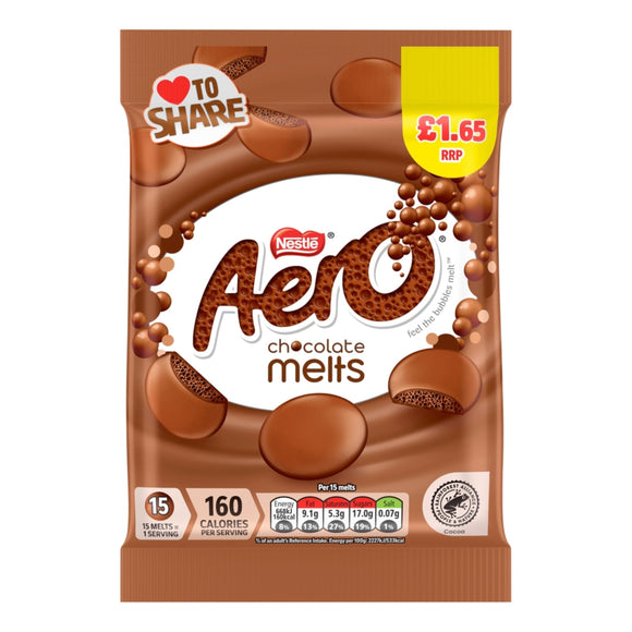 Aero Melts Milk Chocolate Sharing Bag 80g