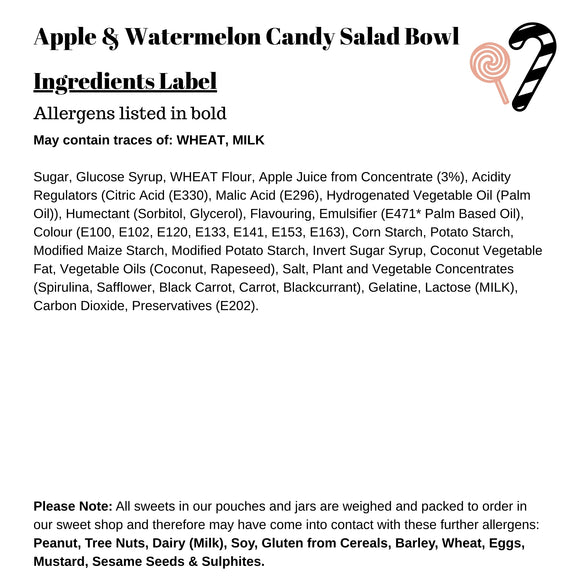 Apple & Watermelon Candy Salad Bowl