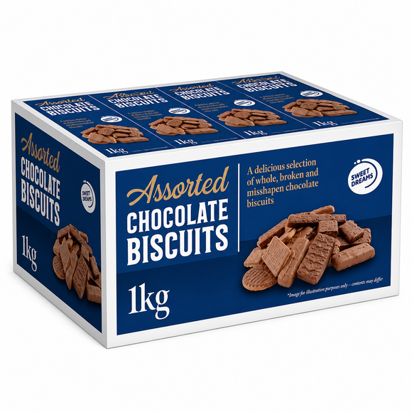 Assorted Broken Chocolate Biscuits Box 1kg