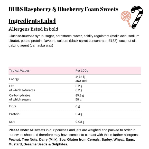BUBS Raspberry & Blueberry Foam Sweets