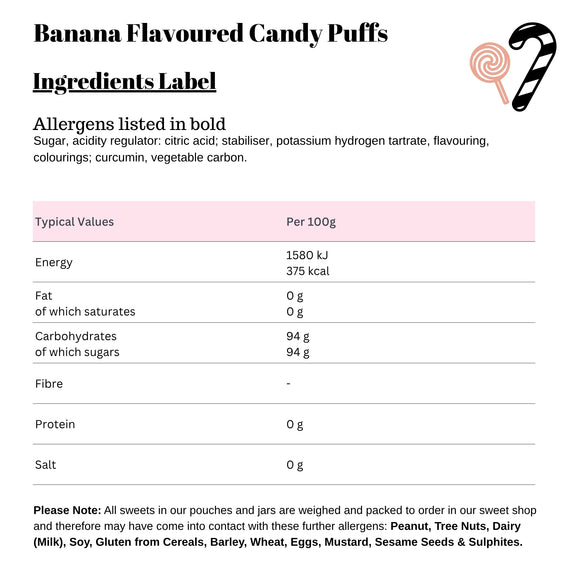 Banana Flavoured Candy Puffs