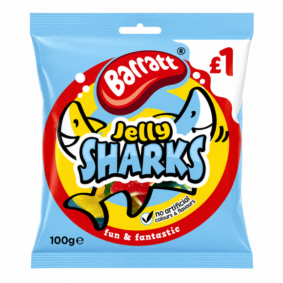 Barratt Fun & Fantastic Jelly Sharks 100g PMP