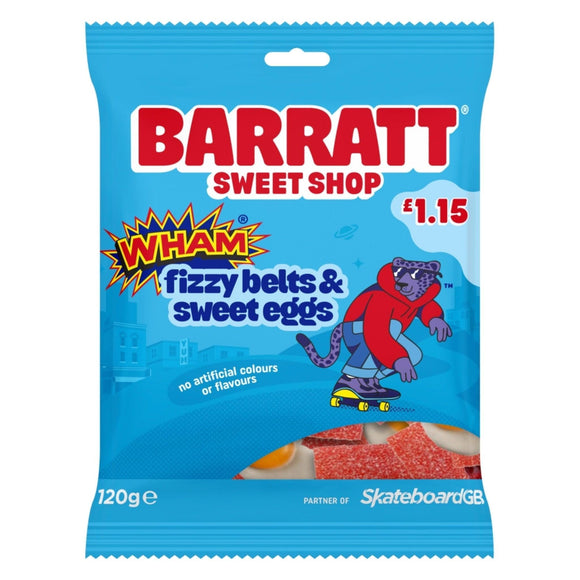 Barratt Sweet Shop Fizzy Belts & Sweet Eggs 120g PMP