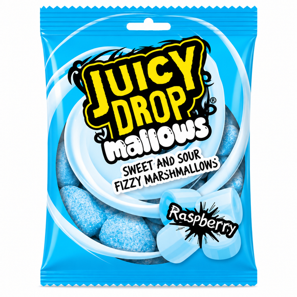 Bazooka Juicy Drop Mallows Raspberry Bag 100g