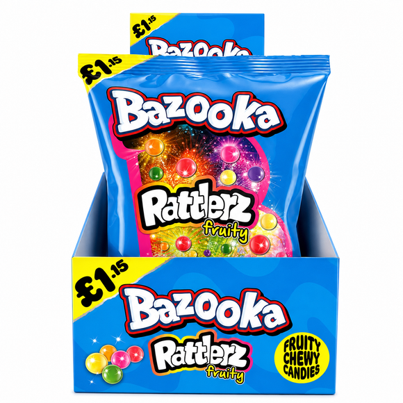 Bazooka Rattlerz Fruity Chewy Candies Share Bag 100g PMP