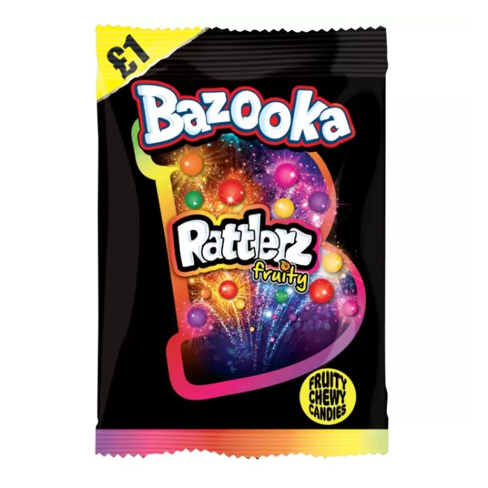 Bazooka Rattlerz Fruity Chewy Candies Share Bag 100g
