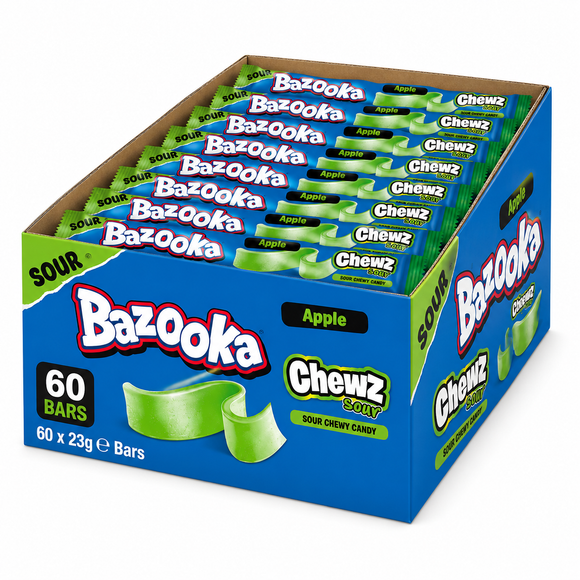 Bazooka Sour Chewz Apple Chew Bars 14g 15p PMP