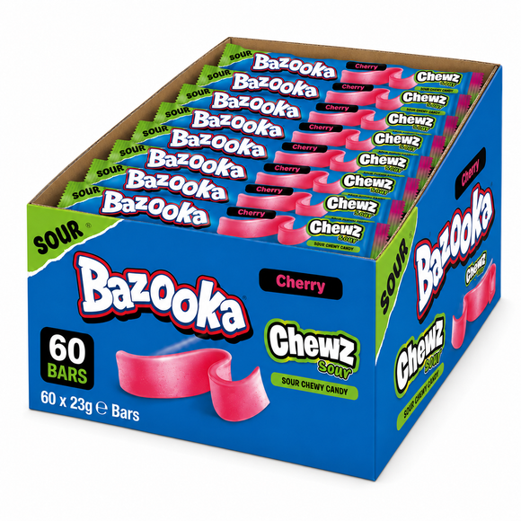Bazooka Sour Chewz Cherry Chew Bars 14g 15p PMP