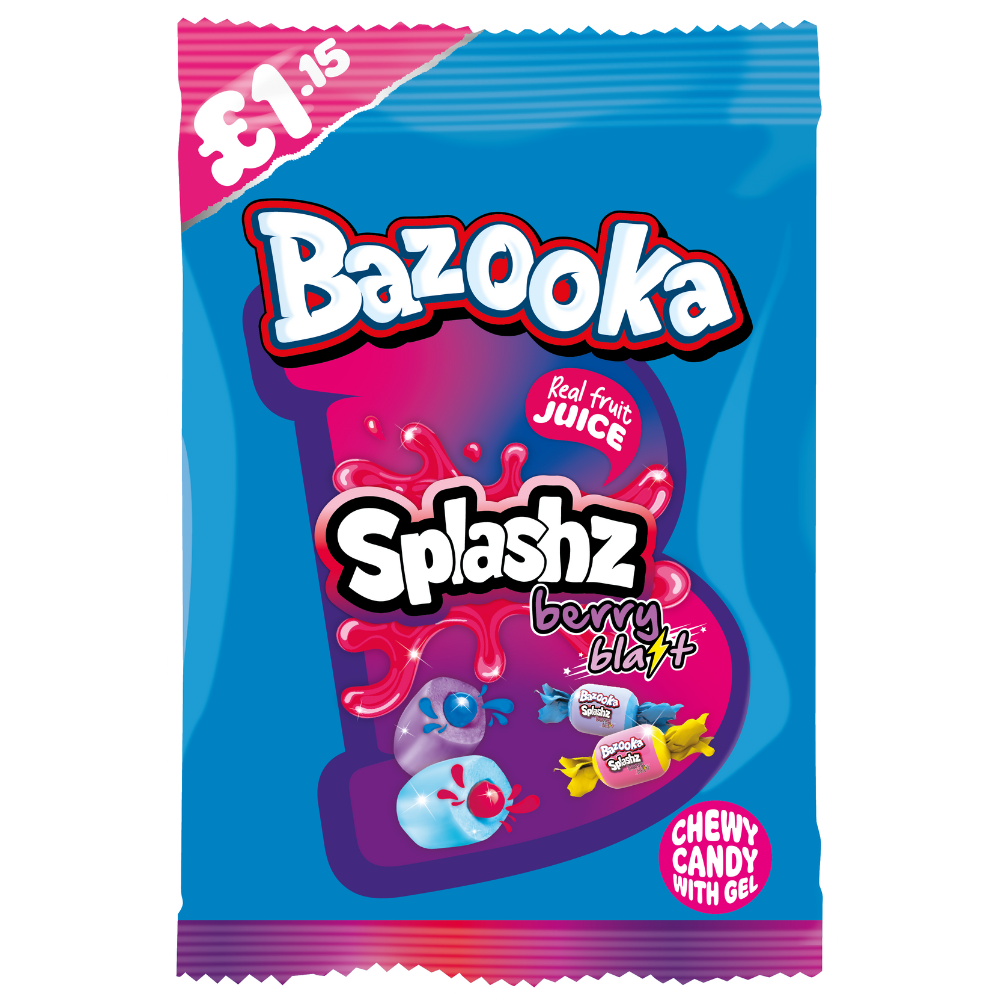 Bazooka Splashz Berry Blast Bag 120g