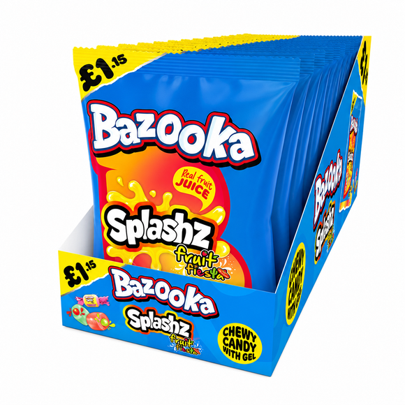 Bazooka Splashz Fruit Fiesta Bag 120g PMP