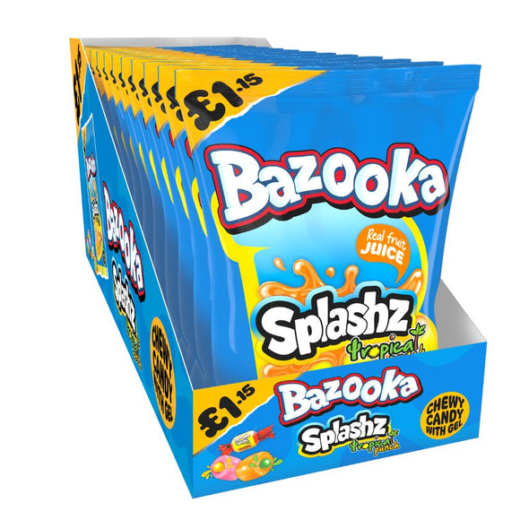 Bazooka Splashz Tropical Fruit Bag 120g