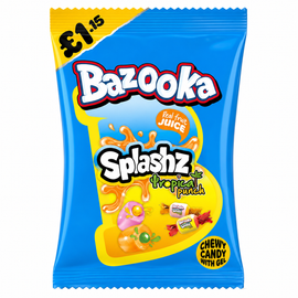 Bazooka Splashz Tropical Fruit Bag 120g PMP