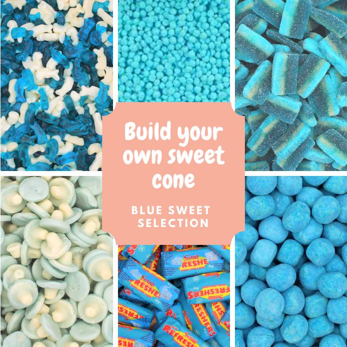 Blue 3kg Sweet Cone Set - 20 Cones