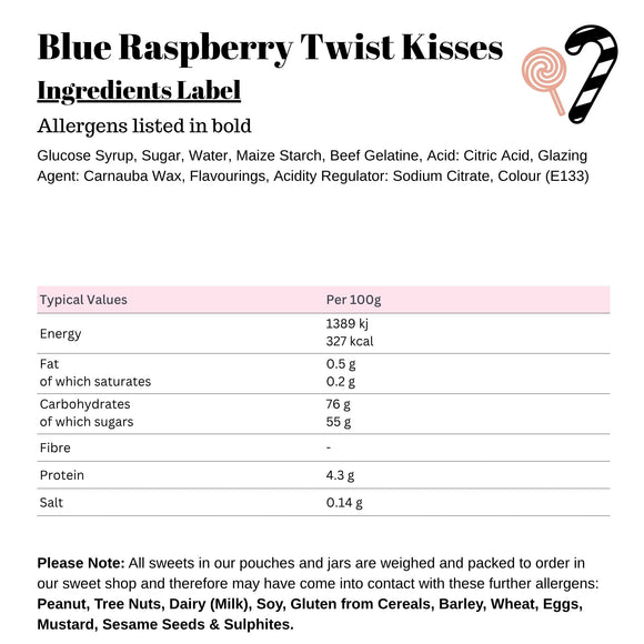 Blue Raspberry Twist Kisses