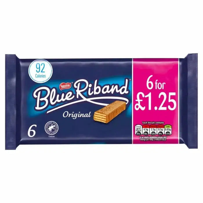 Blue Riband Milk Chocolate Wafer Biscuits 6 Pack