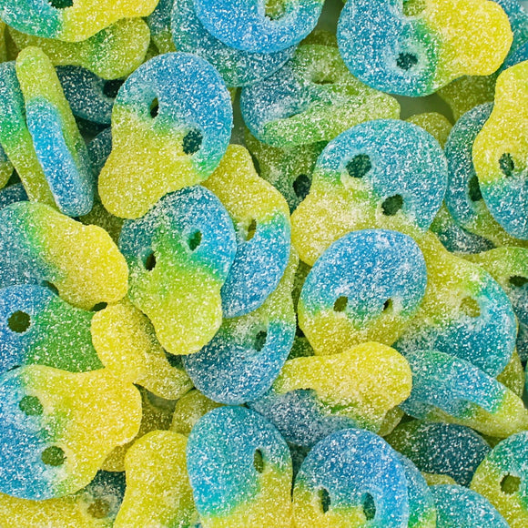 Blue and Yellow Skulls