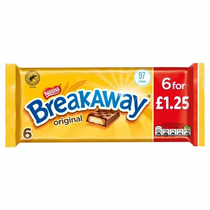 Breakaway Milk Chocolate Biscuit Bar 6 Pack