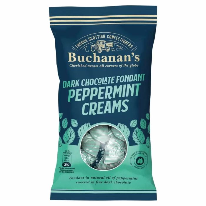 Buchanan's Dark Chocolate Fondant Peppermint Creams Bag 120g