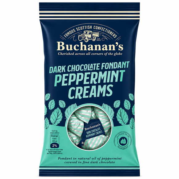 Buchanan's Dark Chocolate Fondant Peppermint Creams Bag 120g