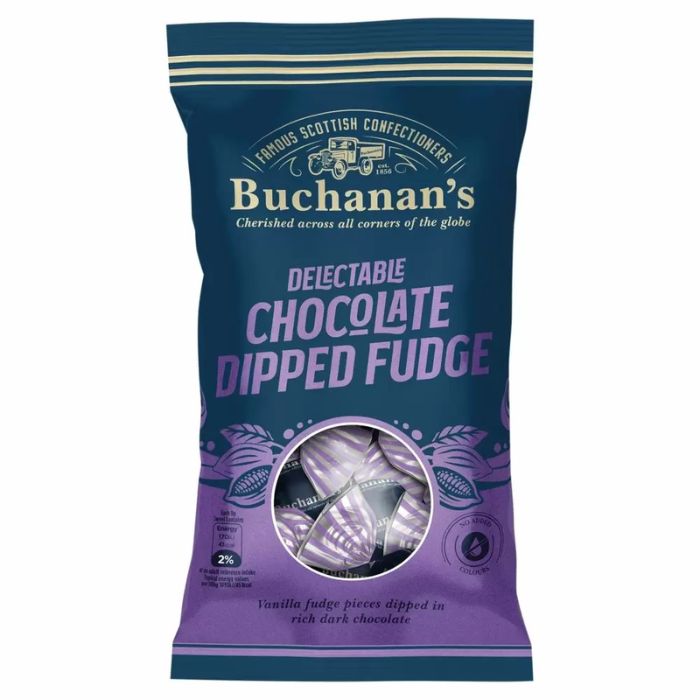 Buchanan's Delectable Chocolate Dipped Fudge Bag 120g