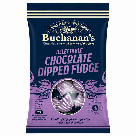 Buchanan's Delectable Chocolate Dipped Fudge Bag 120g