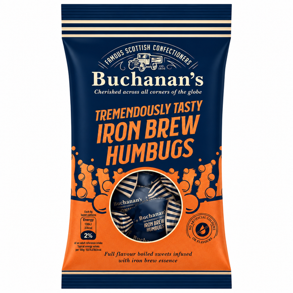 Buchanan's Tremendously Tasty Iron Brew Humbugs Bags 140g
