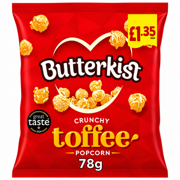 Butterkist Crunchy Toffee Popcorn Bag 78g PMP