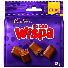Cadbury Bitsa Wispa Milk Chocolate Bag 85g PMP