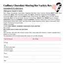 Cadbury Chocolate Sharing Bar Variety Box