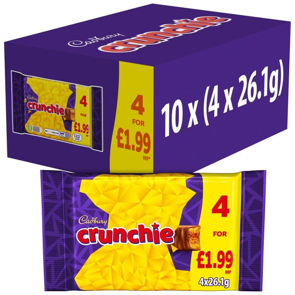 Cadbury Crunchie Chocolate Bars 4 Pack 104.4g